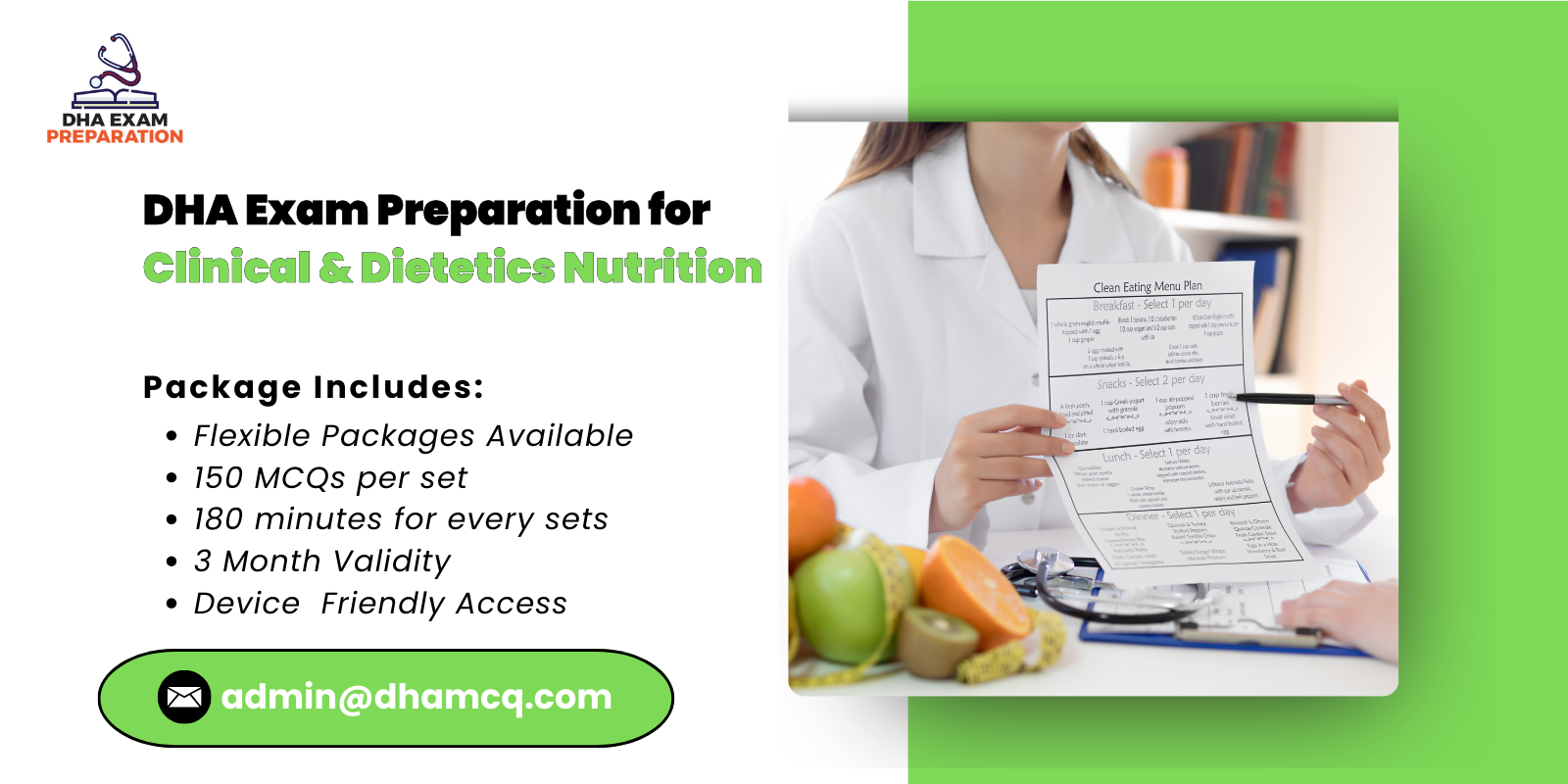 DHA Exam Preparation for Clinical Dietetics Nutrition